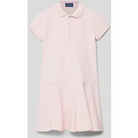 Polo Ralph Lauren Teens Polokleid im Stufen-Look mit Label-Stitching in Hellrosa, Größe 152 von Polo Ralph Lauren Teens