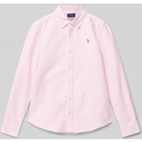Polo Ralph Lauren Teens Regular Fit Hemdbluse mit Label-Patch Modell 'TRINETTEOX' in Rosa, Größe 164 von Polo Ralph Lauren Teens
