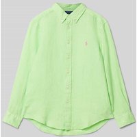 Polo Ralph Lauren Teens Regular Fit Leinenhemd mit Button-Down-Kragen in Hellgruen, Größe M von Polo Ralph Lauren Teens