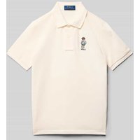 Polo Ralph Lauren Teens Regular Fit Poloshirt mit Motiv-Stitching in Offwhite, Größe M von Polo Ralph Lauren Teens