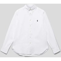 Polo Ralph Lauren Teens Slim Fit Freizeithemd mit Button-Down-Kragen in Weiss, Größe 128 von Polo Ralph Lauren Teens