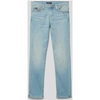 Polo Ralph Lauren Teens Straight Leg Jeans mit Label-Patch Modell 'ELDRIDGE' in Jeansblau, Größe 128 von Polo Ralph Lauren Teens