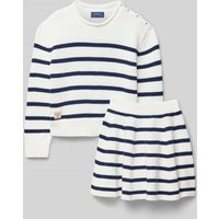 Polo Ralph Lauren Teens Regular Fit Strickpullover und Rock aus reiner Baumwolle in Offwhite, Größe M von Polo Ralph Lauren Teens