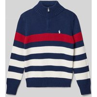 Polo Ralph Lauren Teens Strickpullover mit Stehkragen Modell 'MOCK' in Marine, Größe M von Polo Ralph Lauren Teens