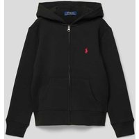 Polo Ralph Lauren Teens Sweatjacke mit Label-Stitching in Black, Größe 140 von Polo Ralph Lauren Teens