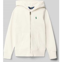 Polo Ralph Lauren Teens Sweatjacke mit Logo-Stitching in Weiss, Größe L von Polo Ralph Lauren Teens