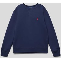 Polo Ralph Lauren Teens Sweatshirt in Melange-Optik mit Label-Stitching in Marine, Größe S von Polo Ralph Lauren Teens