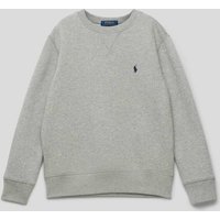 Polo Ralph Lauren Teens Sweatshirt in Melange-Optik mit Label-Stitching in Mittelgrau Melange, Größe 140 von Polo Ralph Lauren Teens