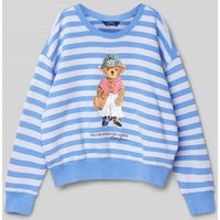 Polo Ralph Lauren Teens Sweatshirt mit Streifenmuster und Motiv-Print in Blau, Größe 164 von Polo Ralph Lauren Teens