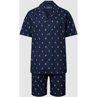 Polo Ralph Lauren Underwear Pyjama mit Allover-Logo-Muster Modell 'WOVEN' in Marine, Größe XL von Polo Ralph Lauren Underwear