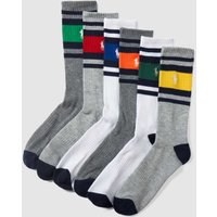 Polo Ralph Lauren Underwear Socken mit Brand-Stitching im 6er-Pack in Mittelgrau Melange, Größe 40/46 von Polo Ralph Lauren Underwear