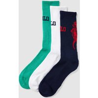 Polo Ralph Lauren Underwear Socken mit Label-Print im 3er-Pack Modell 'BIG PONY' in Gruen, Größe 40/46 von Polo Ralph Lauren Underwear