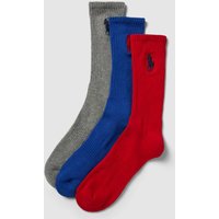 Polo Ralph Lauren Underwear Socken mit Logo-Stitching im 3er-Pack Modell 'BIG PONY' in Rot, Größe 40/46 von Polo Ralph Lauren Underwear