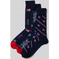 Polo Ralph Lauren Underwear Socken mit Motiv-Stitching im 3er-Pack in Marine, Größe 40/46 von Polo Ralph Lauren Underwear