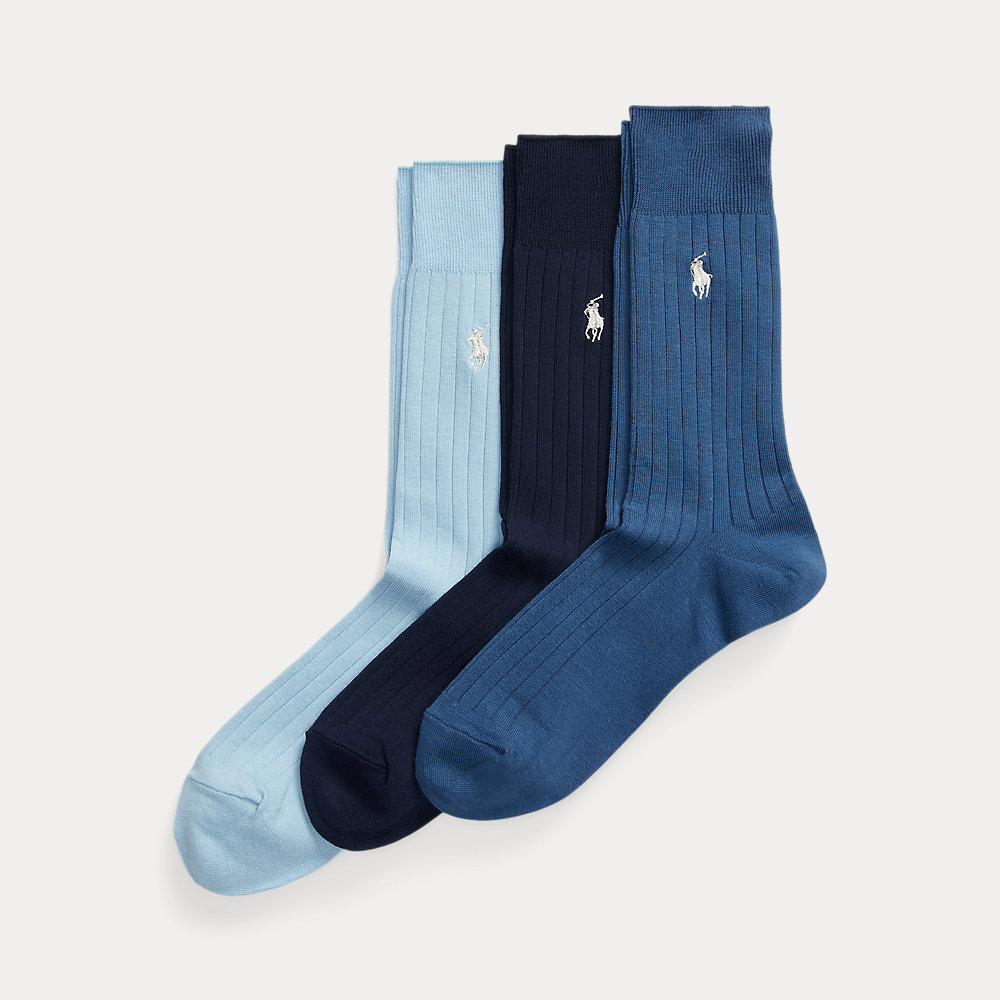 3er-Pack gerippte Crew-Socken von Polo Ralph Lauren