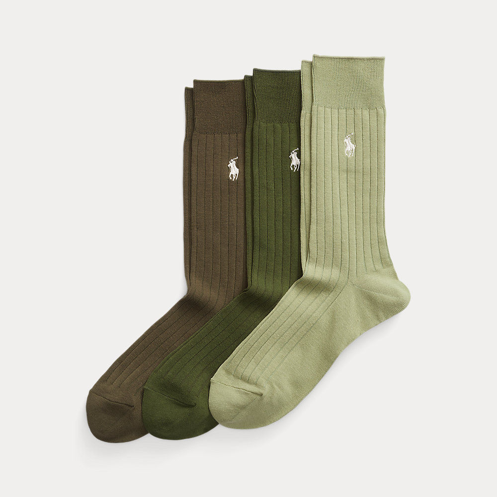 3er-Pack gerippte Crew-Socken von Polo Ralph Lauren