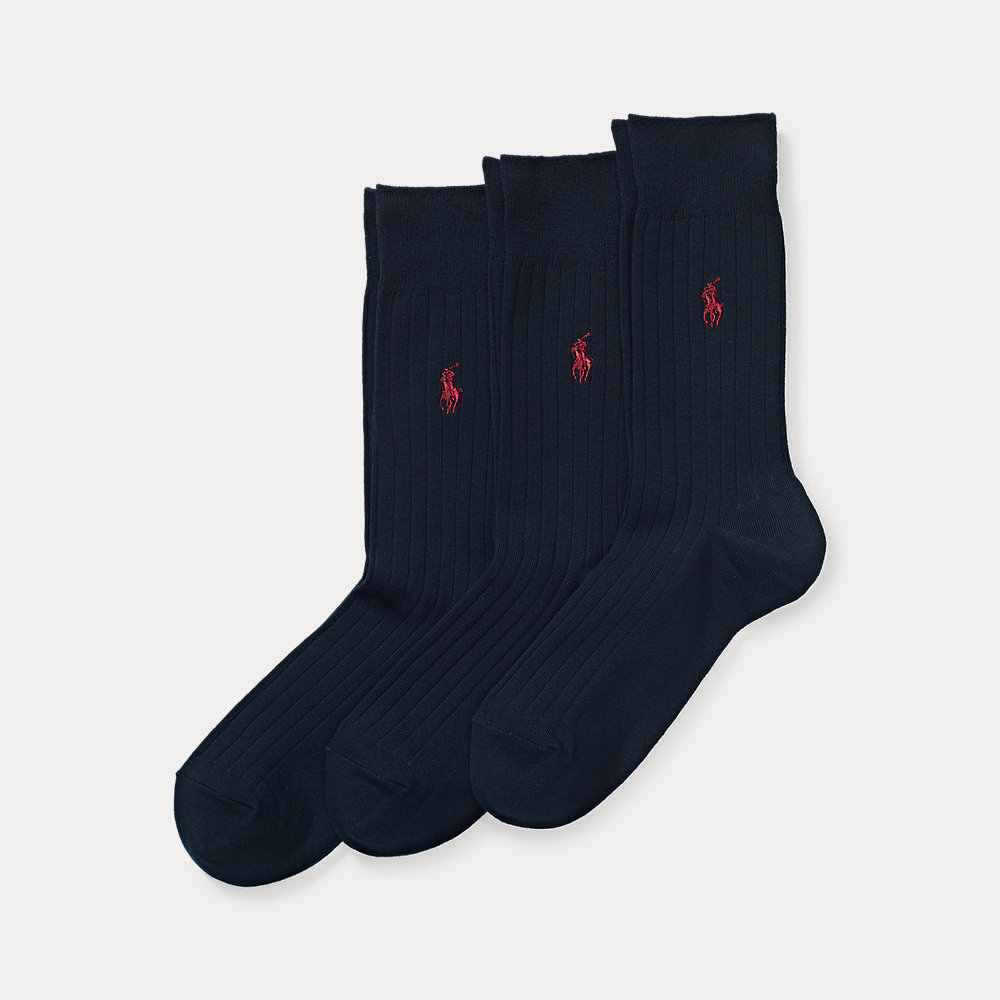 3er-Pack gerippte Crew-Socken von Polo Ralph Lauren