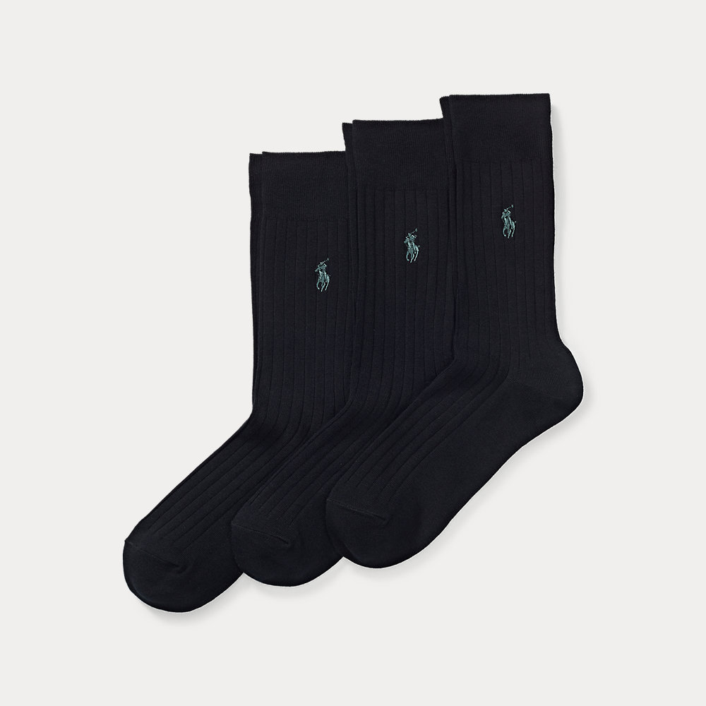 3er-Pack gerippte Crew-Socken von Polo Ralph Lauren