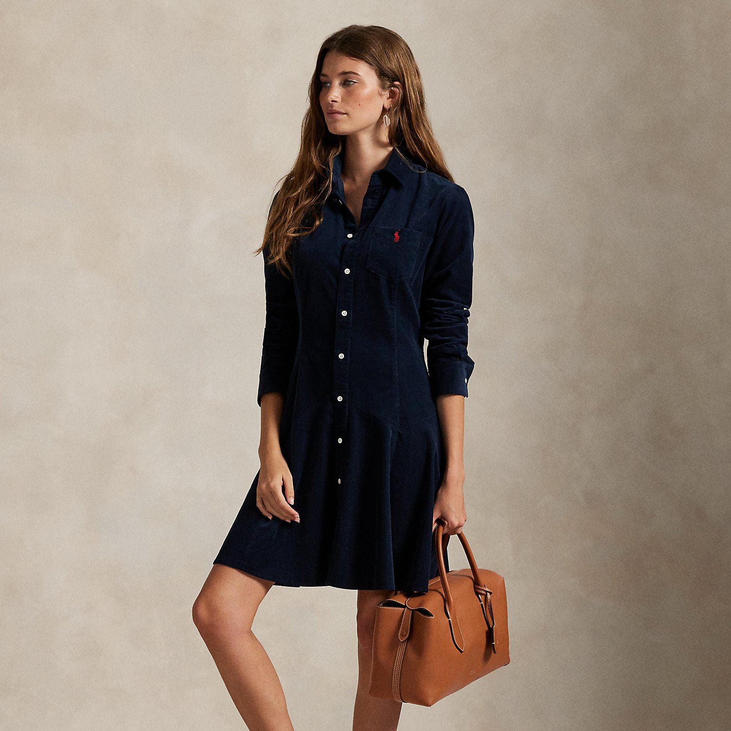 A-Linien-Hemdkleid aus Baumwollkordsamt A-Linien-Hemdkleid aus Baumwollkordsamt von Polo Ralph Lauren