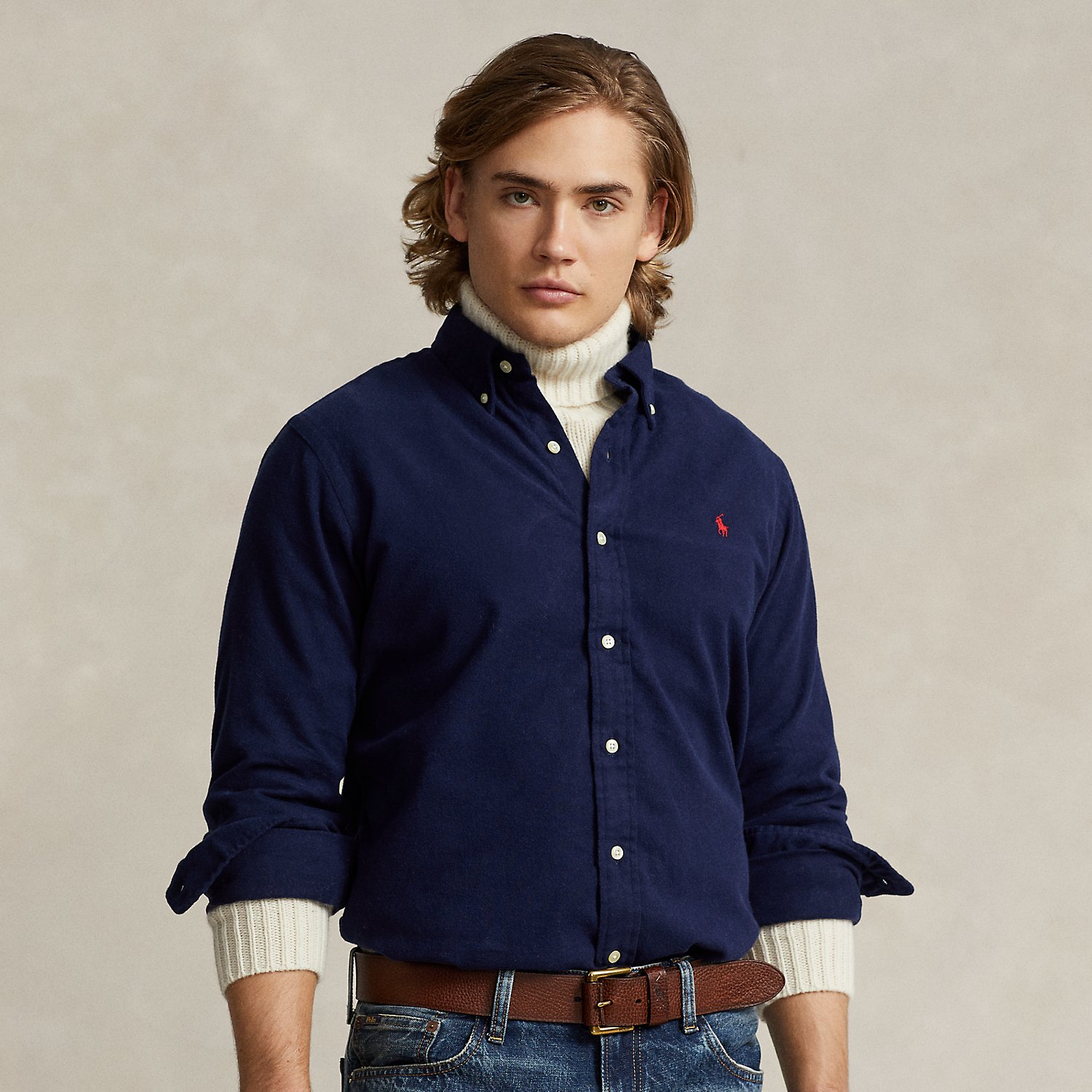 Angerautes Custom-Fit Flanellhemd von Polo Ralph Lauren