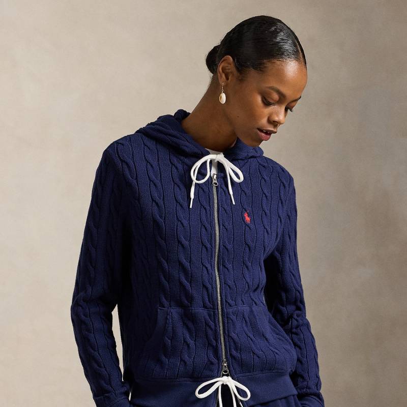Baumwoll-Kapuzenjacke mit Zopfmuster von Polo Ralph Lauren