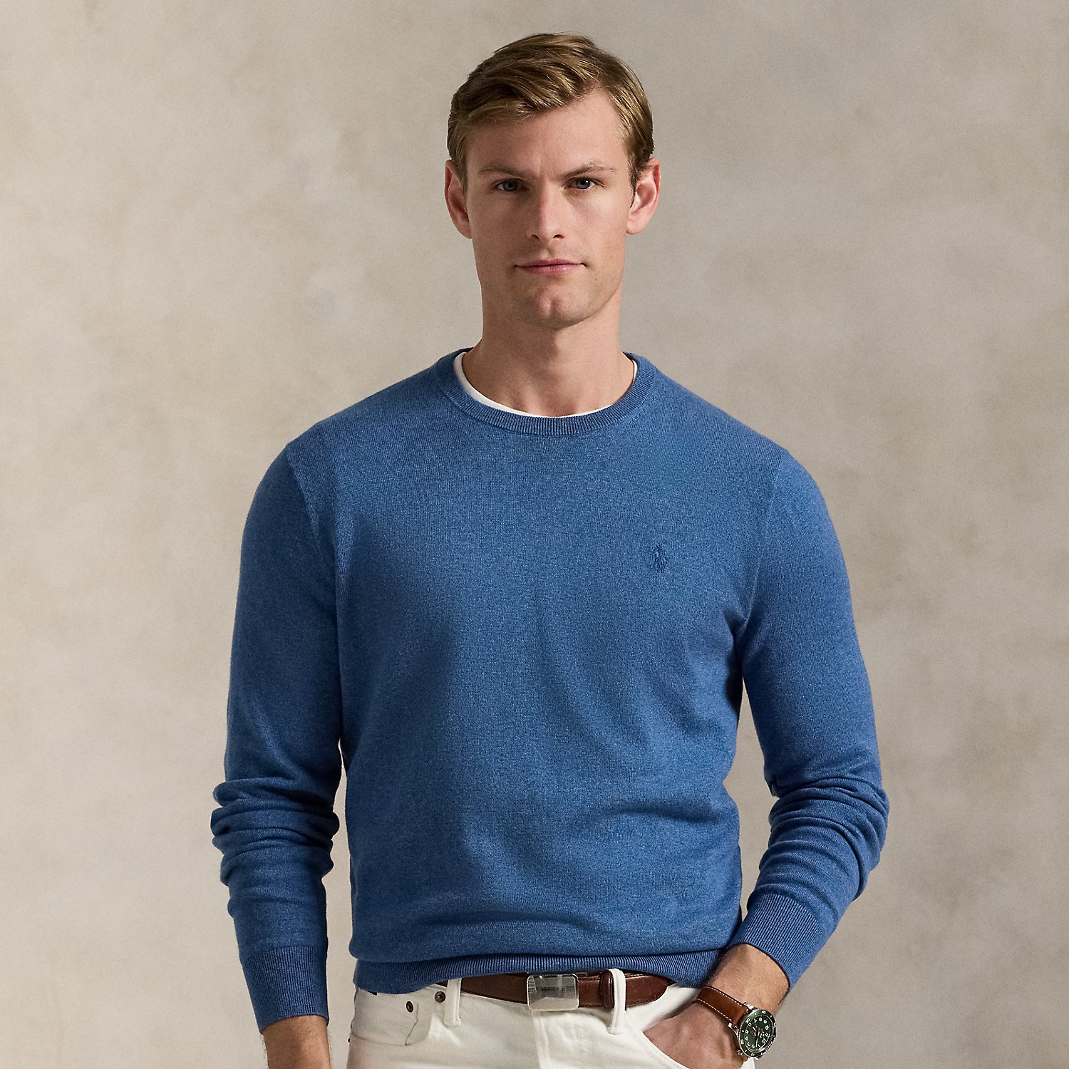 Baumwoll-Kaschmir-Rundhalspullover von Polo Ralph Lauren