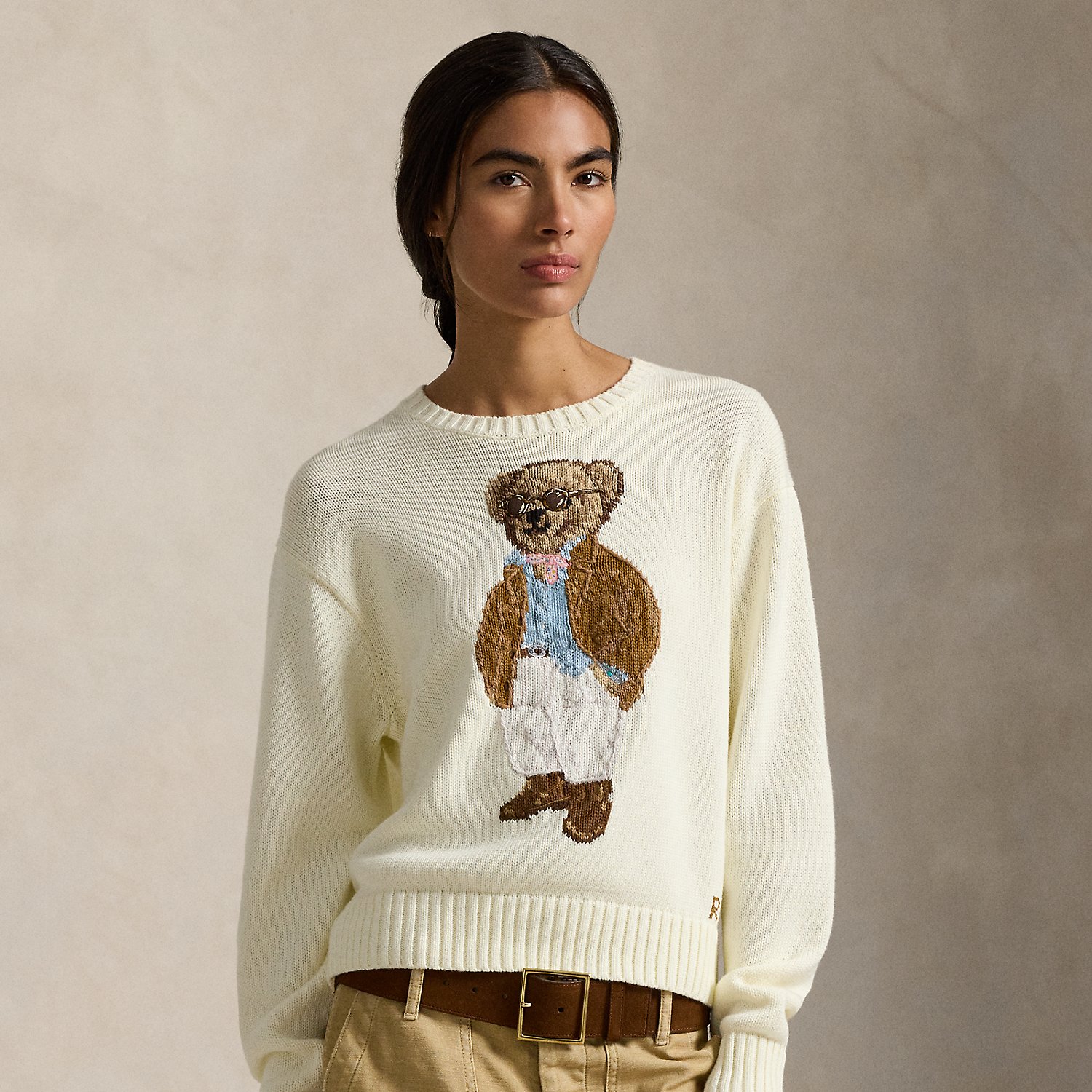 Baumwoll-Rundhalspullover mit Polo Bear von Polo Ralph Lauren