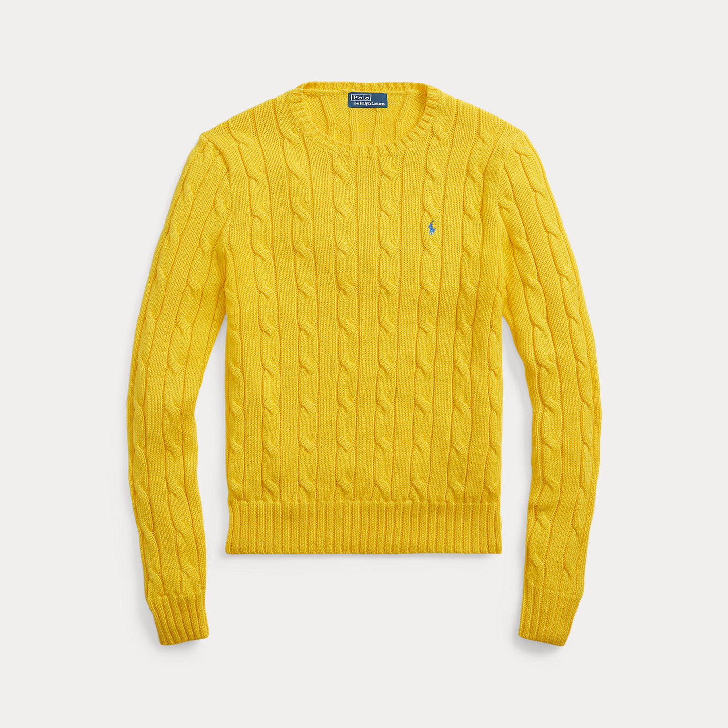 Baumwoll-Rundhalspullover mit Zopfmuster von Polo Ralph Lauren