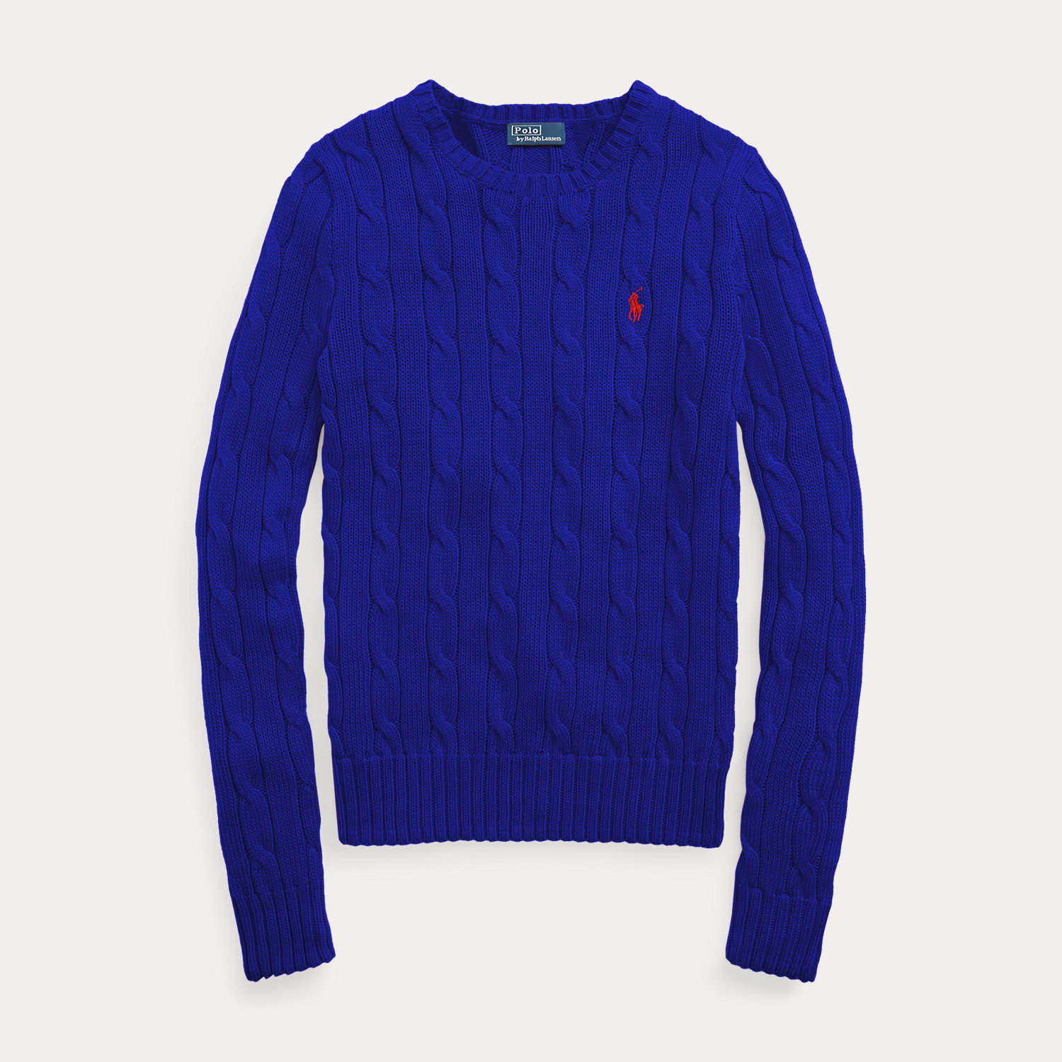 Baumwoll-Rundhalspullover mit Zopfmuster von Polo Ralph Lauren