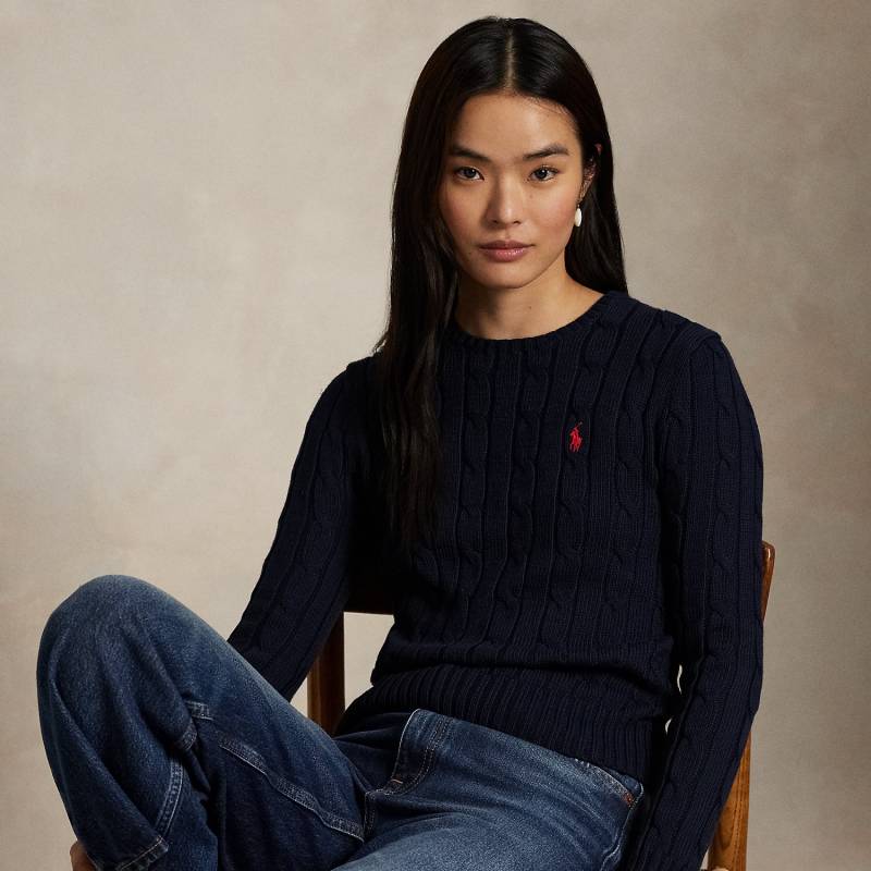 Baumwoll-Rundhalspullover mit Zopfmuster von Polo Ralph Lauren