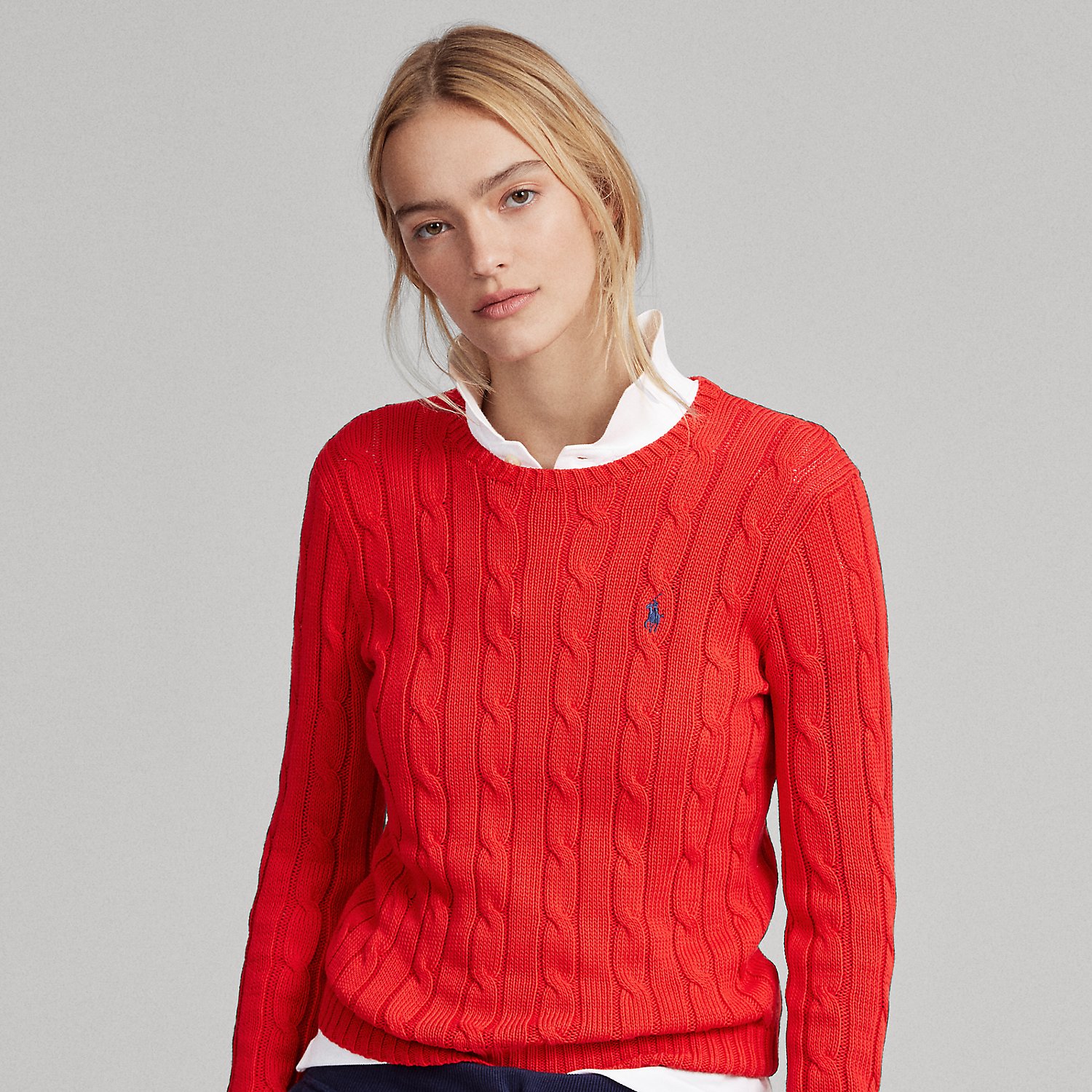 Baumwoll-Rundhalspullover mit Zopfmuster Baumwoll-Rundhalspullover mit Zopfmuster von Polo Ralph Lauren