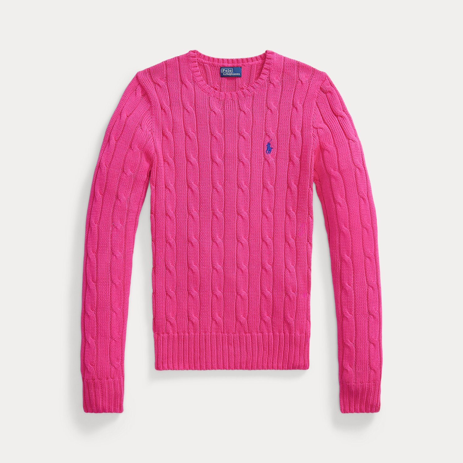 Baumwoll-Rundhalspullover mit Zopfmuster von Polo Ralph Lauren