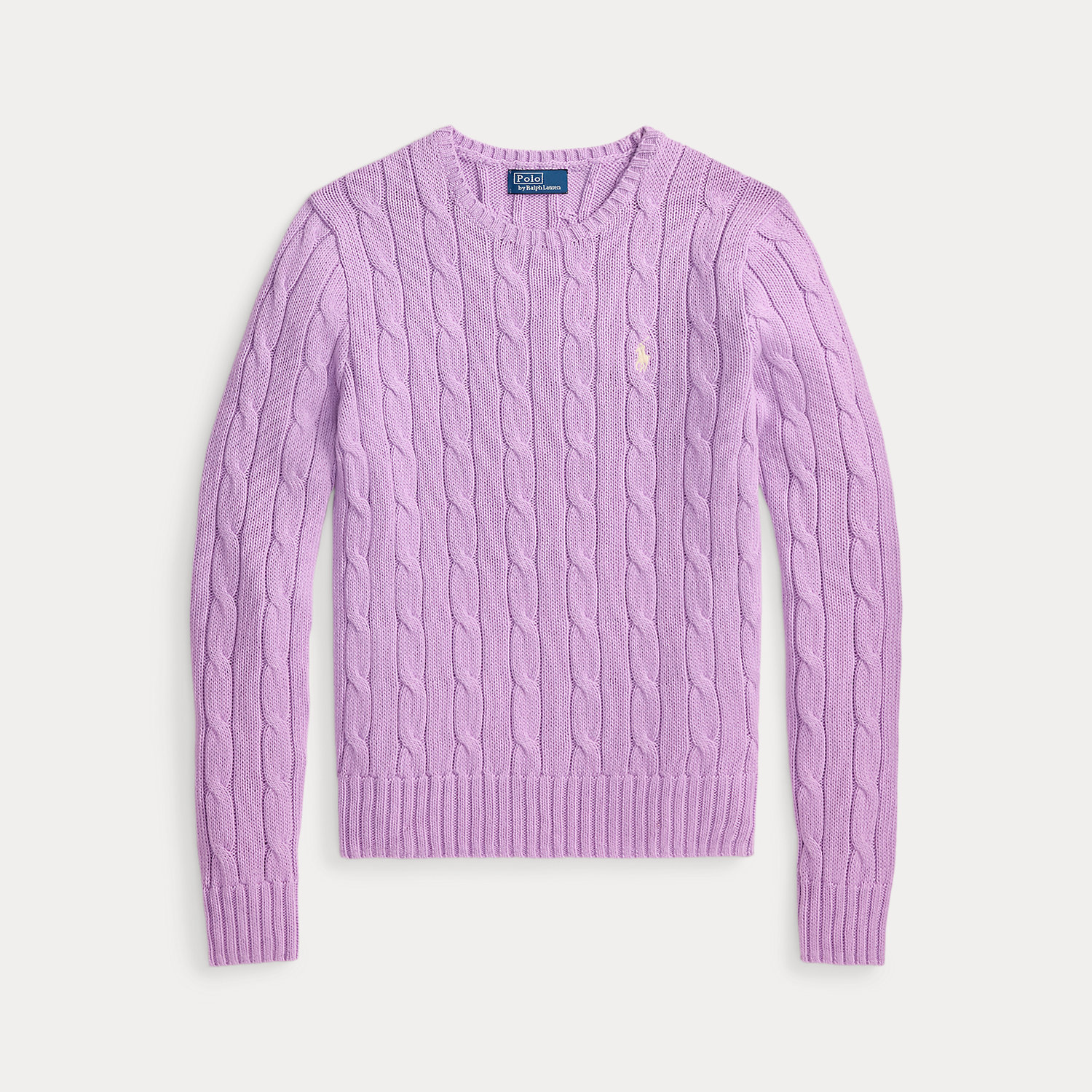 Baumwoll-Rundhalspullover mit Zopfmuster von Polo Ralph Lauren