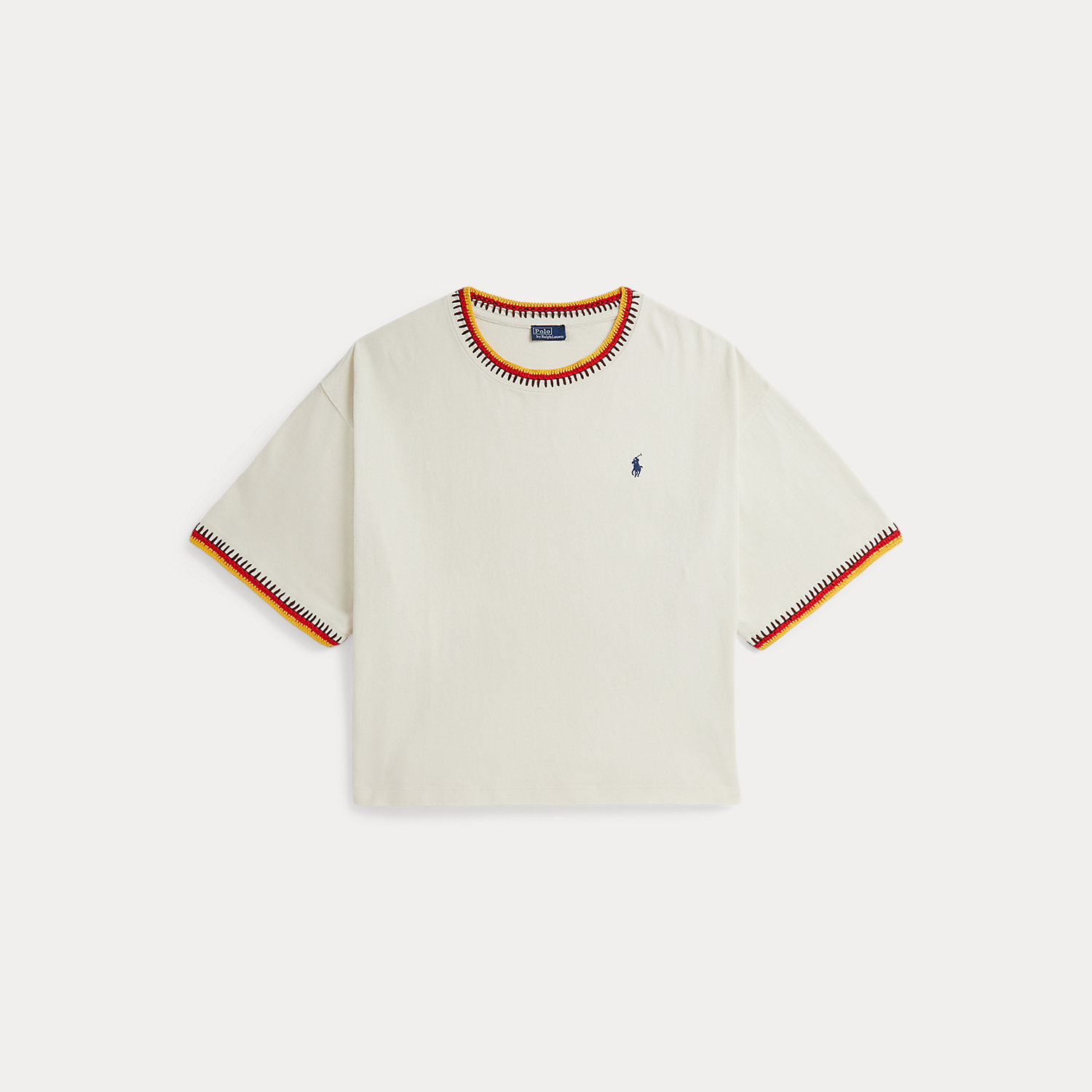 Baumwolljersey-T-Shirt mit Häkelbordüre von Polo Ralph Lauren