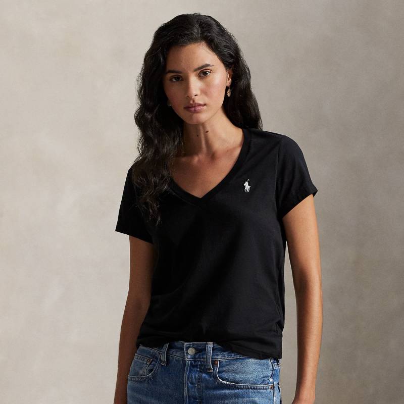 Baumwolljersey-T-Shirt mit V-Ausschnitt von Polo Ralph Lauren