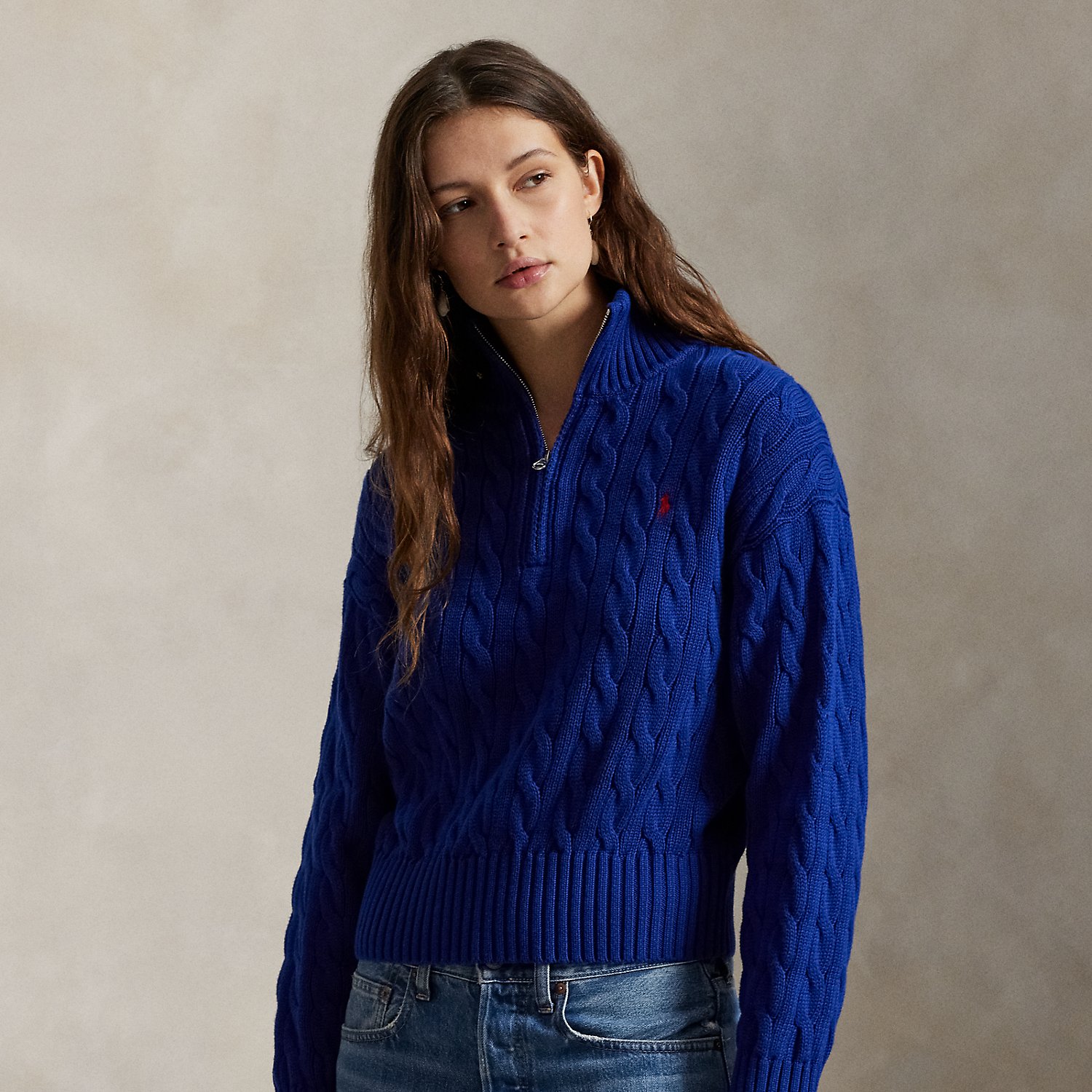 Baumwollpullover mit Zopfmuster von Polo Ralph Lauren