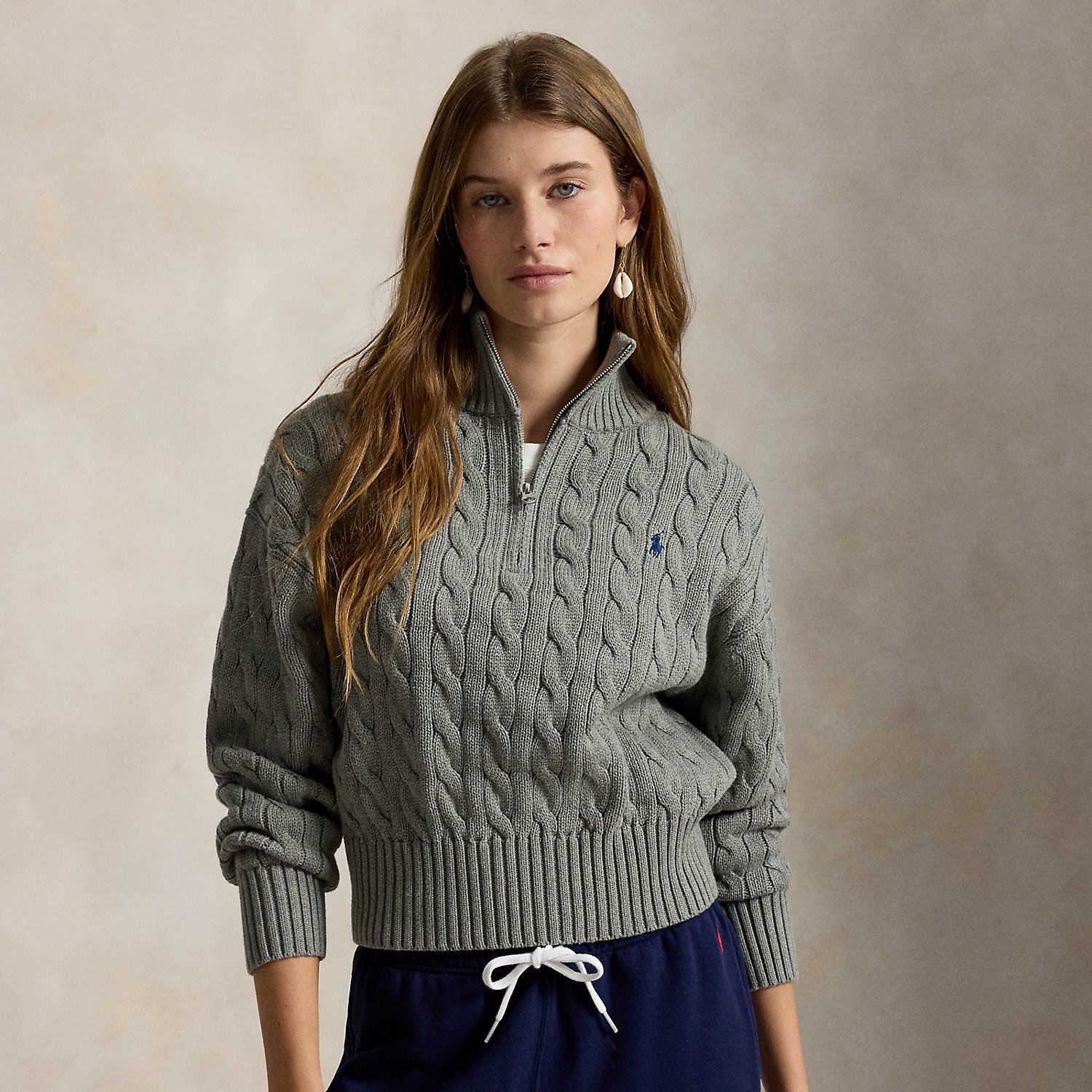Baumwollpullover mit Zopfmuster von Polo Ralph Lauren