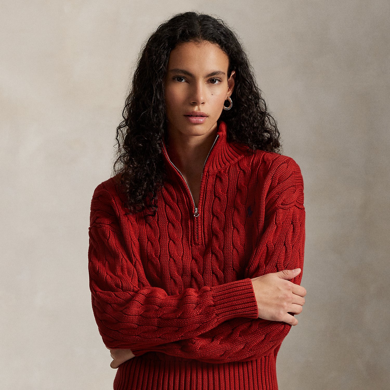 Baumwollpullover mit Zopfmuster von Polo Ralph Lauren