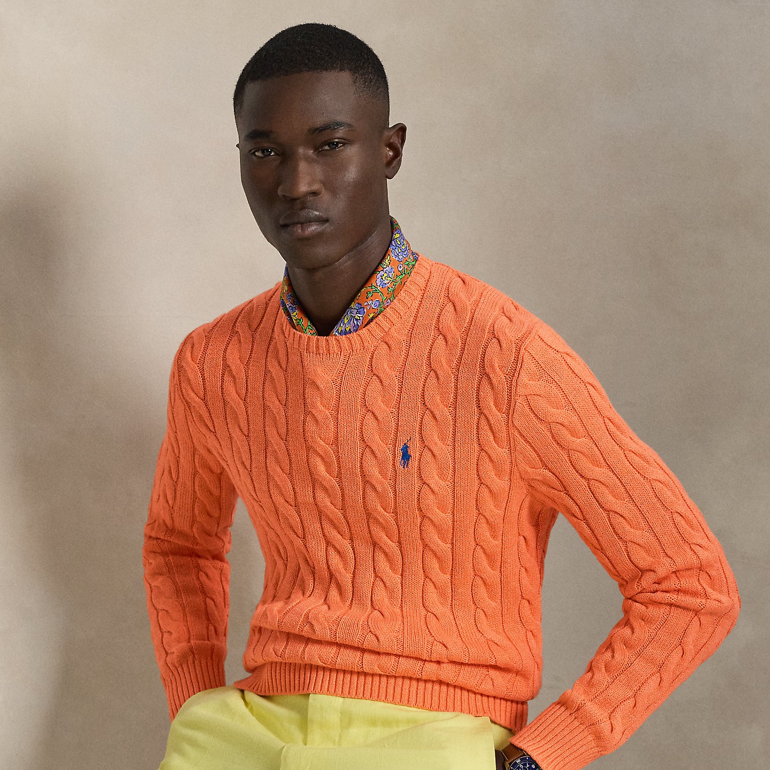 Baumwollpullover mit Zopfmuster von Polo Ralph Lauren