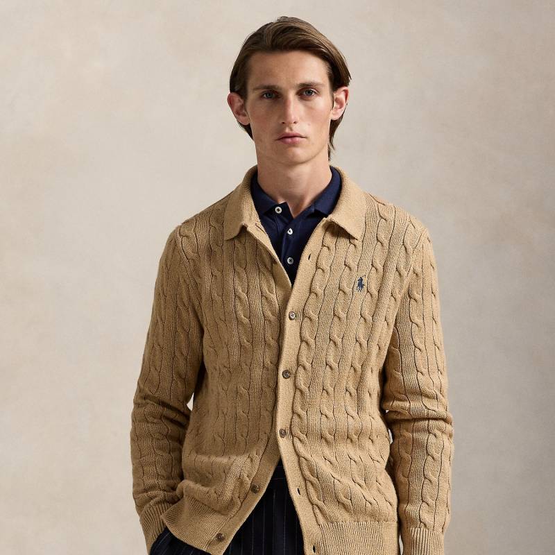 Baumwollstrickjacke mit Zopfmuster von Polo Ralph Lauren