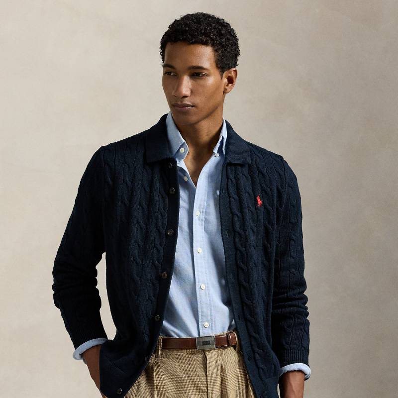 Baumwollstrickjacke mit Zopfmuster von Polo Ralph Lauren