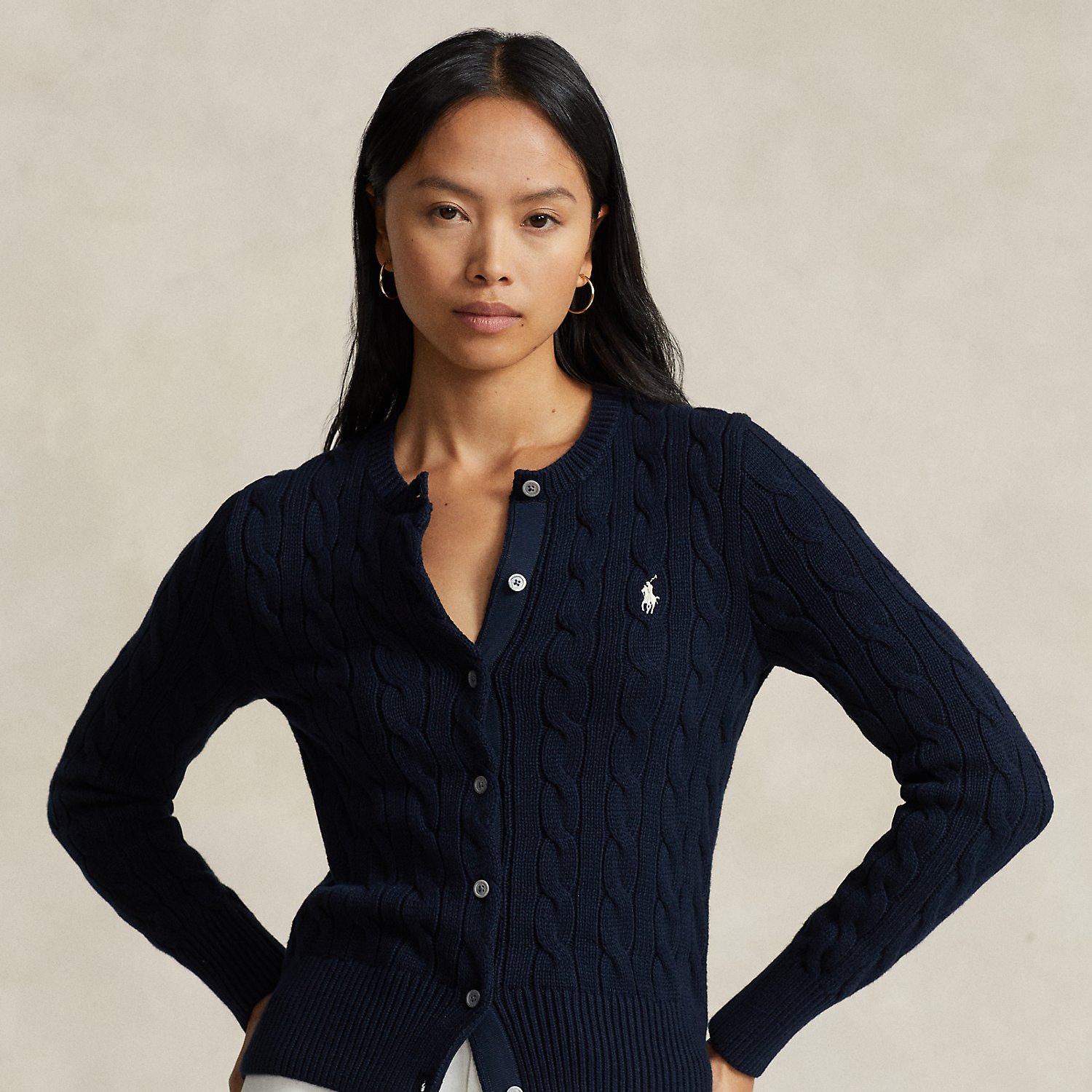 Baumwollstrickjacke mit Zopfmuster Baumwollstrickjacke mit Zopfmuster von Polo Ralph Lauren