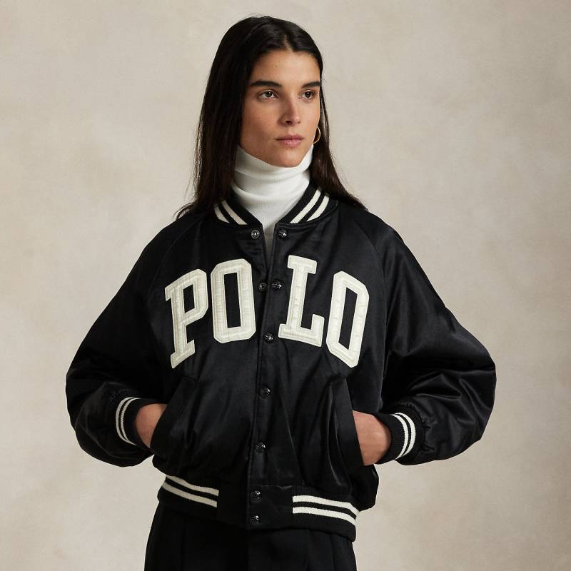 Bomberjacke aus Satin mit Logo von Polo Ralph Lauren