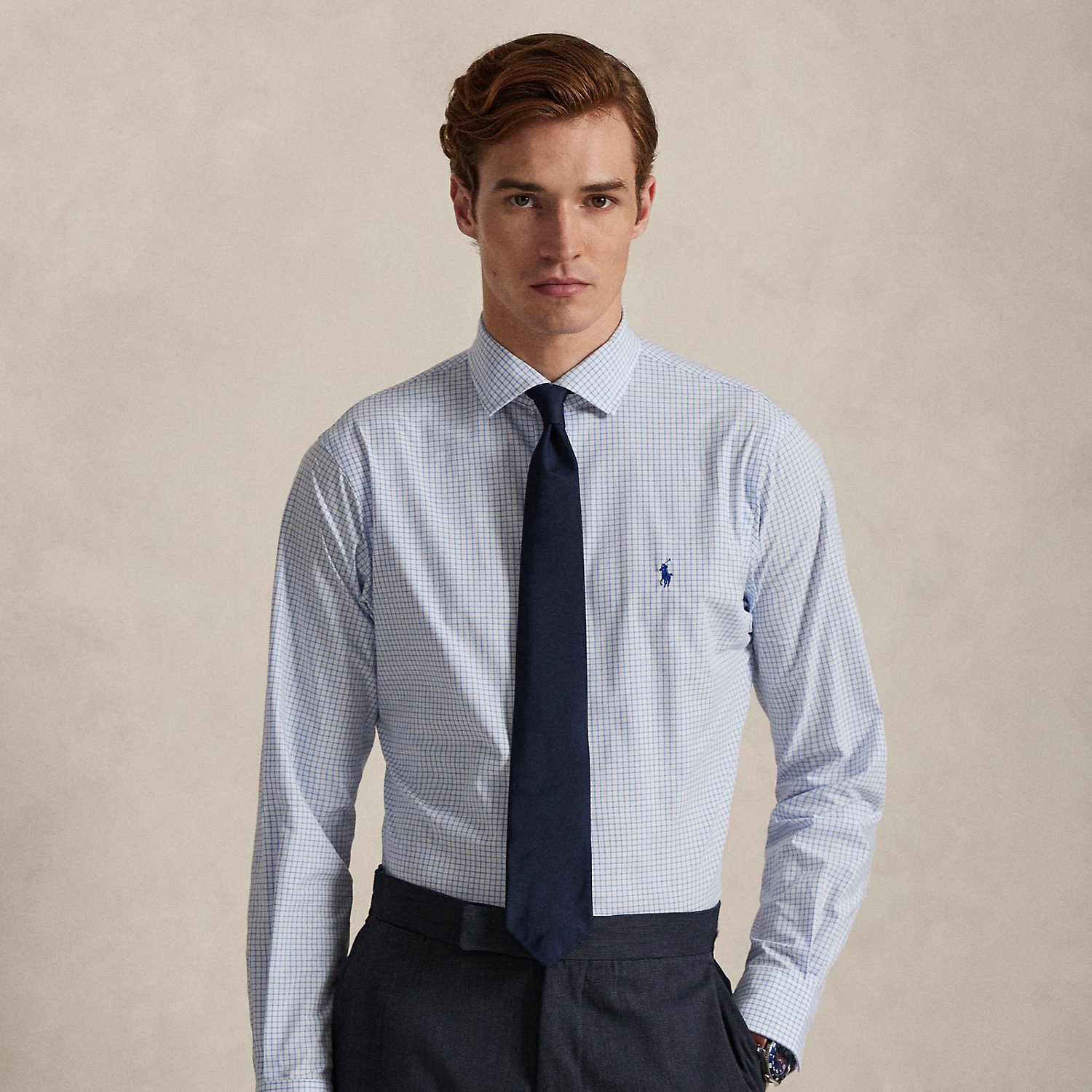 Custom-Fit Karo-Popelinehemd von Polo Ralph Lauren