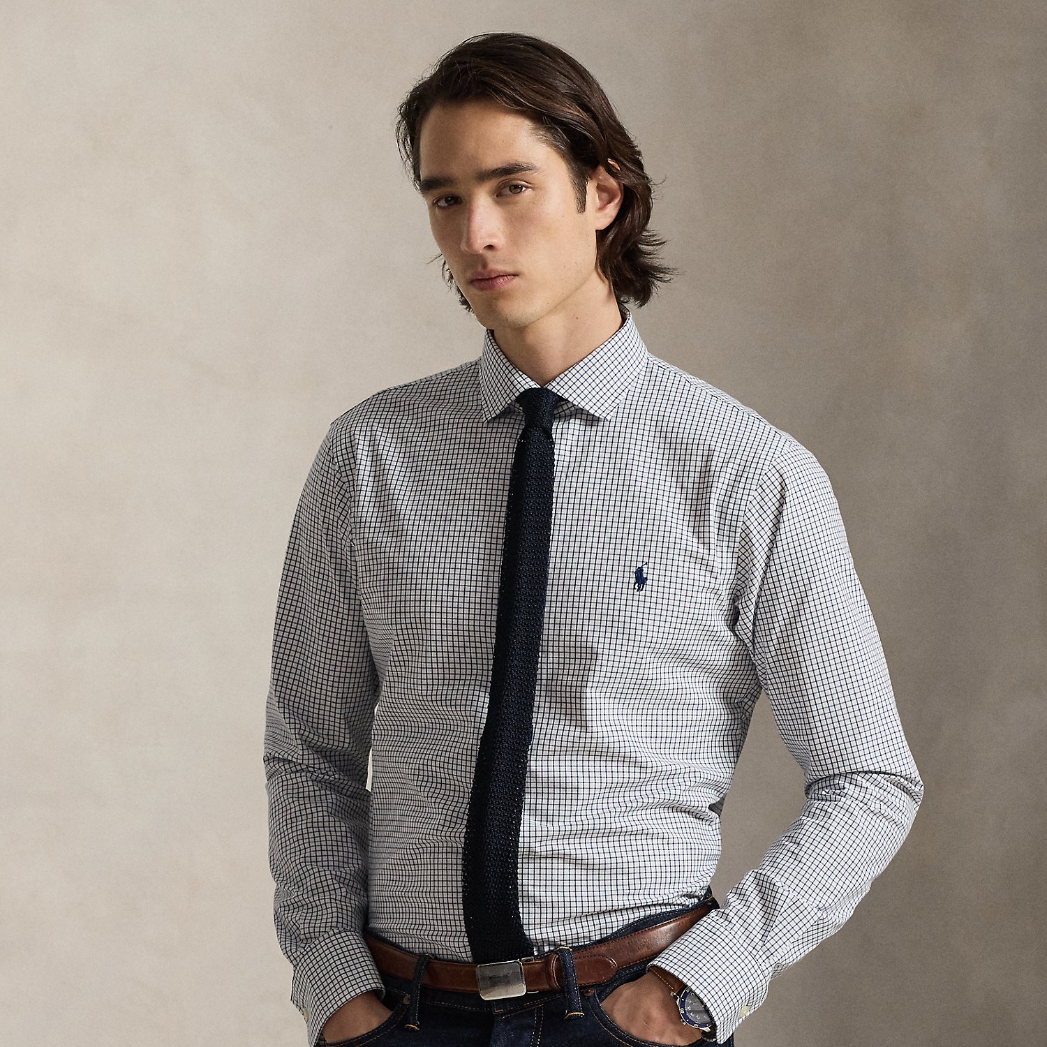 Custom-Fit Karo-Popelinehemd von Polo Ralph Lauren