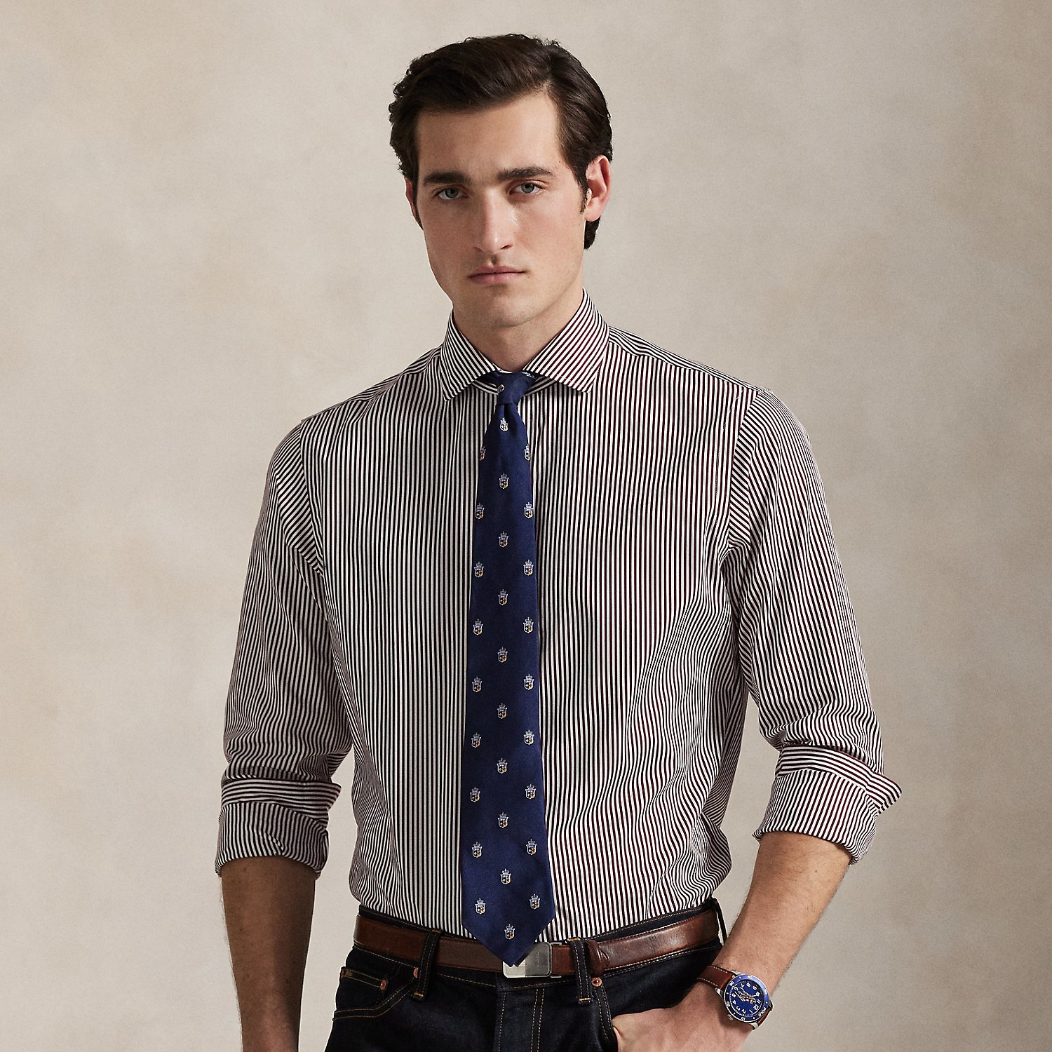 Custom-Fit Popelinehemd mit Streifen von Polo Ralph Lauren