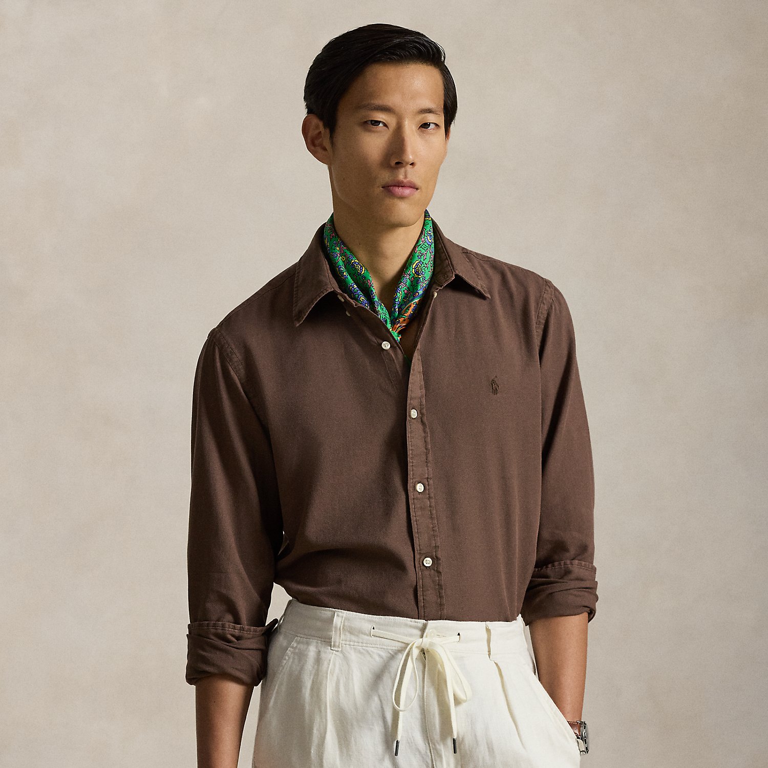 Custom-Fit strukturiertes Ratière-Hemd von Polo Ralph Lauren