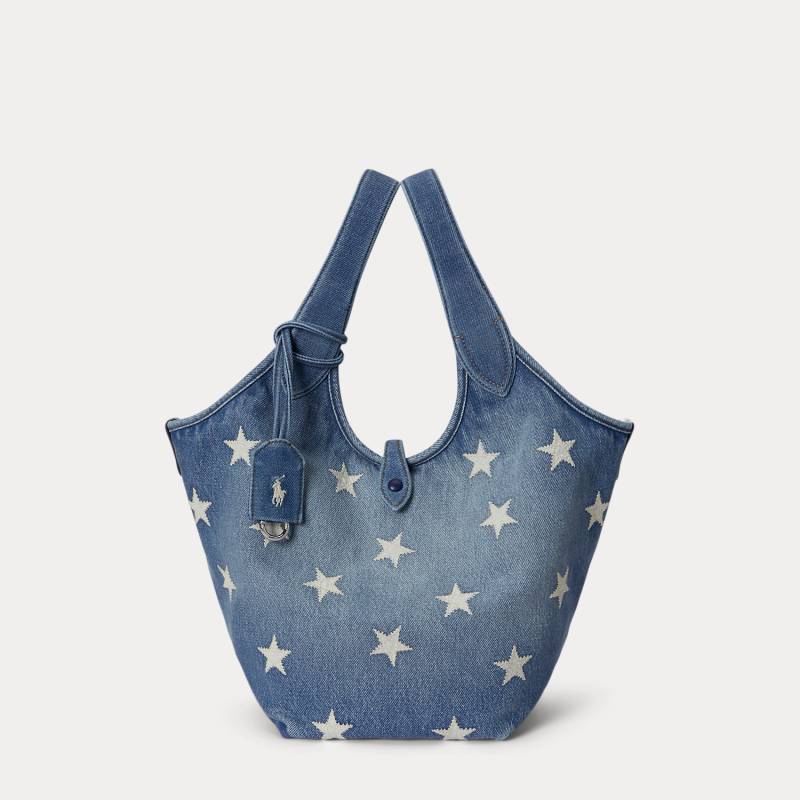 Denim-Tragetasche Polo Play mit Sternen von Polo Ralph Lauren