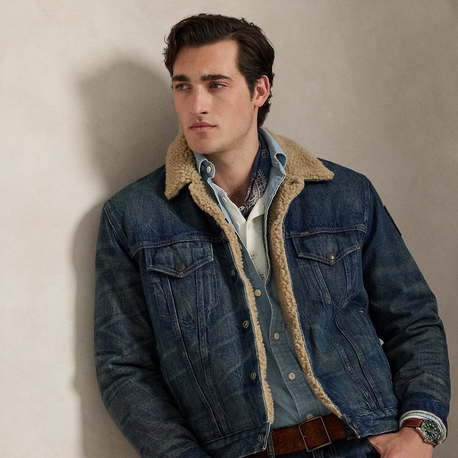 Denim-Truckerjacke mit Fleecefutter von Polo Ralph Lauren