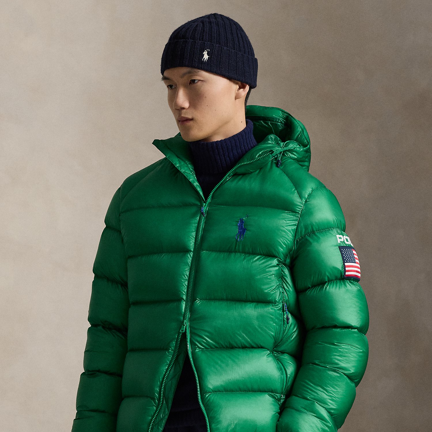 Die Daunenjacke Hawthorne mit US-Flagge von Polo Ralph Lauren